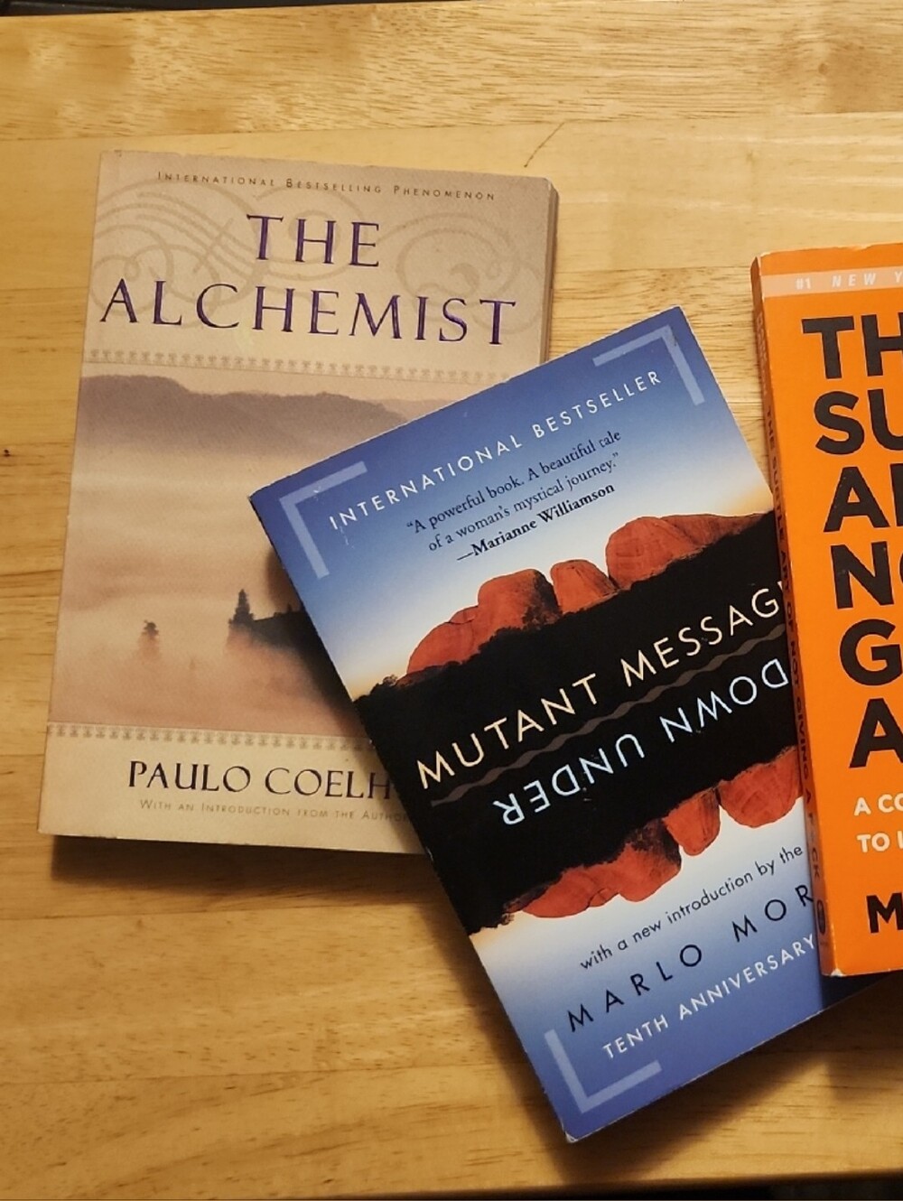 The Subtle art of not giving a f@ck, The Alchemist and Murant Message.
